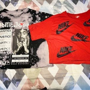 2 for 1 Cute tie dye Tupac Graphic and Nike shirt